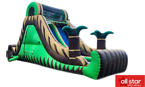 16 FT Double Lane Tropical Slide (WET OR DRY) $50 EXTRA FOR WET #CN17 16 FT Double Lane Tropical Slide (WET OR DRY) $50 EXTRA FOR WET #CN17