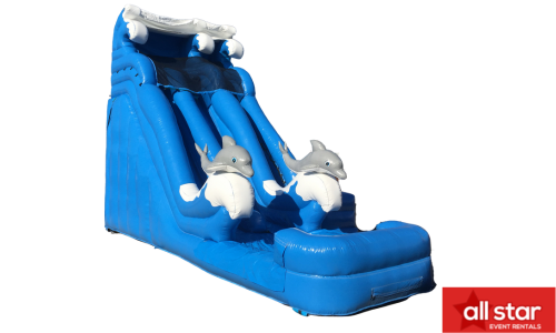 18FT Dolphin Dual Lane Water Slide (WET OR DRY) $75 EXTRA FOR WET #TB260 18FT Dolphin Dual Lane Water Slide (WET OR DRY) $75 EXTRA FOR WET #TB260