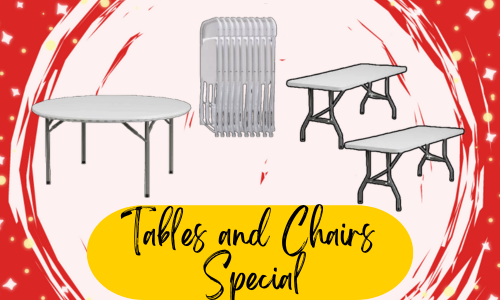 Table and Chairs Special 2 Tables and 16 Chairs Table and Chairs Special 2 Tables and 16 Chairs