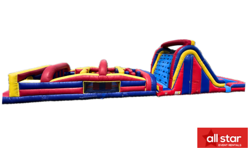 Combo 20: 18ft Dual Lane Slide & 44ft Obstacle Course Combo 20: 18ft Dual Lane Slide & 44ft Obstacle Course