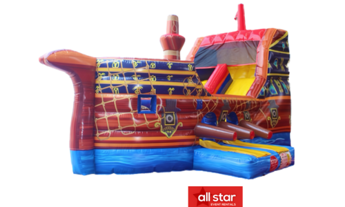 Pirate Ship Slide and Bouncer Inflatable Combo (WET OR DRY) $50 EXTRA FOR WET #TB1690 Pirate Ship Slide and Bouncer Inflatable Combo (WET OR DRY) $50 EXTRA FOR WET #TB1690