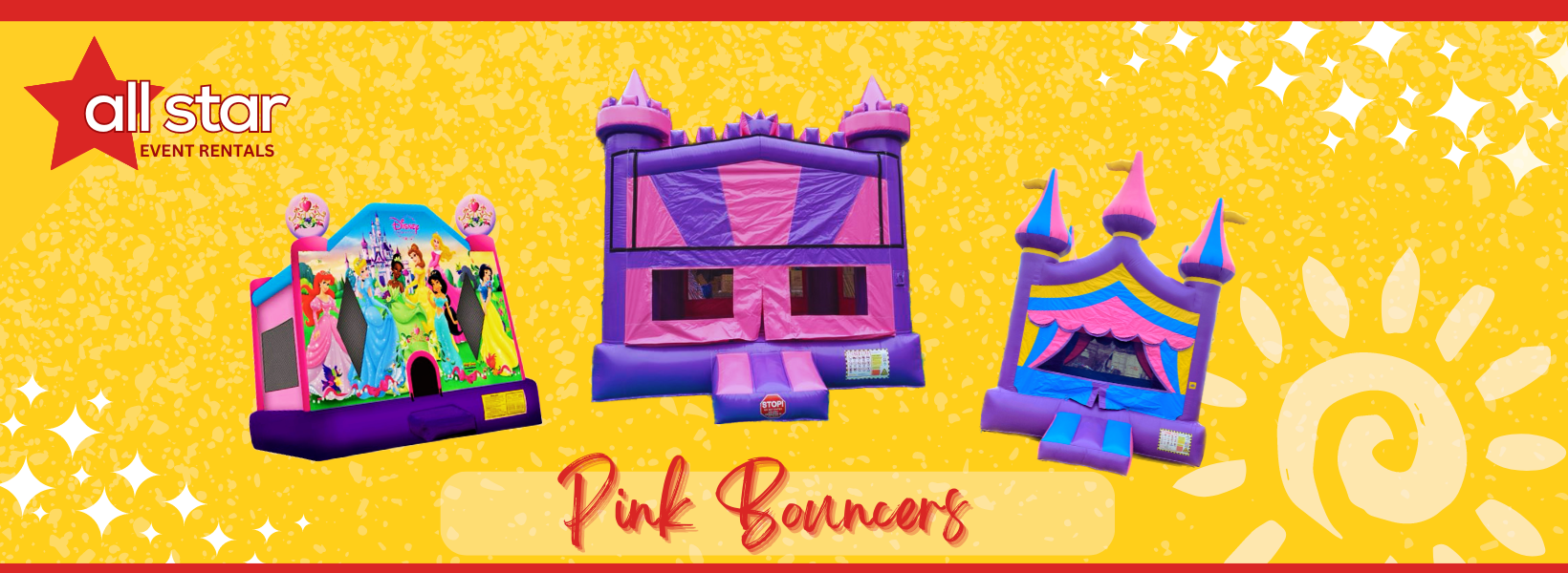 Inflatable Pink Bounce Houses in Orange County and LA
